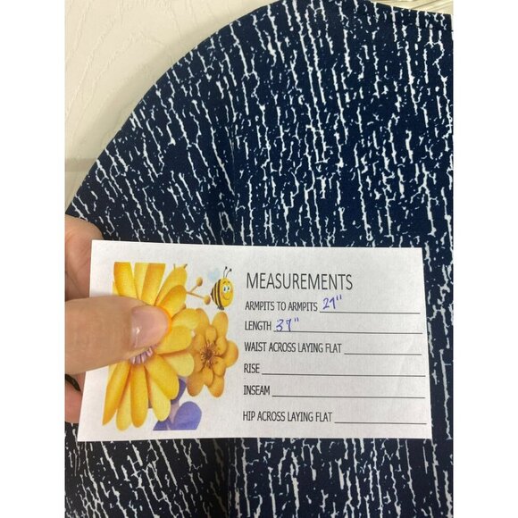 Halston Womens Navy White Textured Print Midi Dress Tie Waist Cap Sleeves Medium - Picture 9 of 9